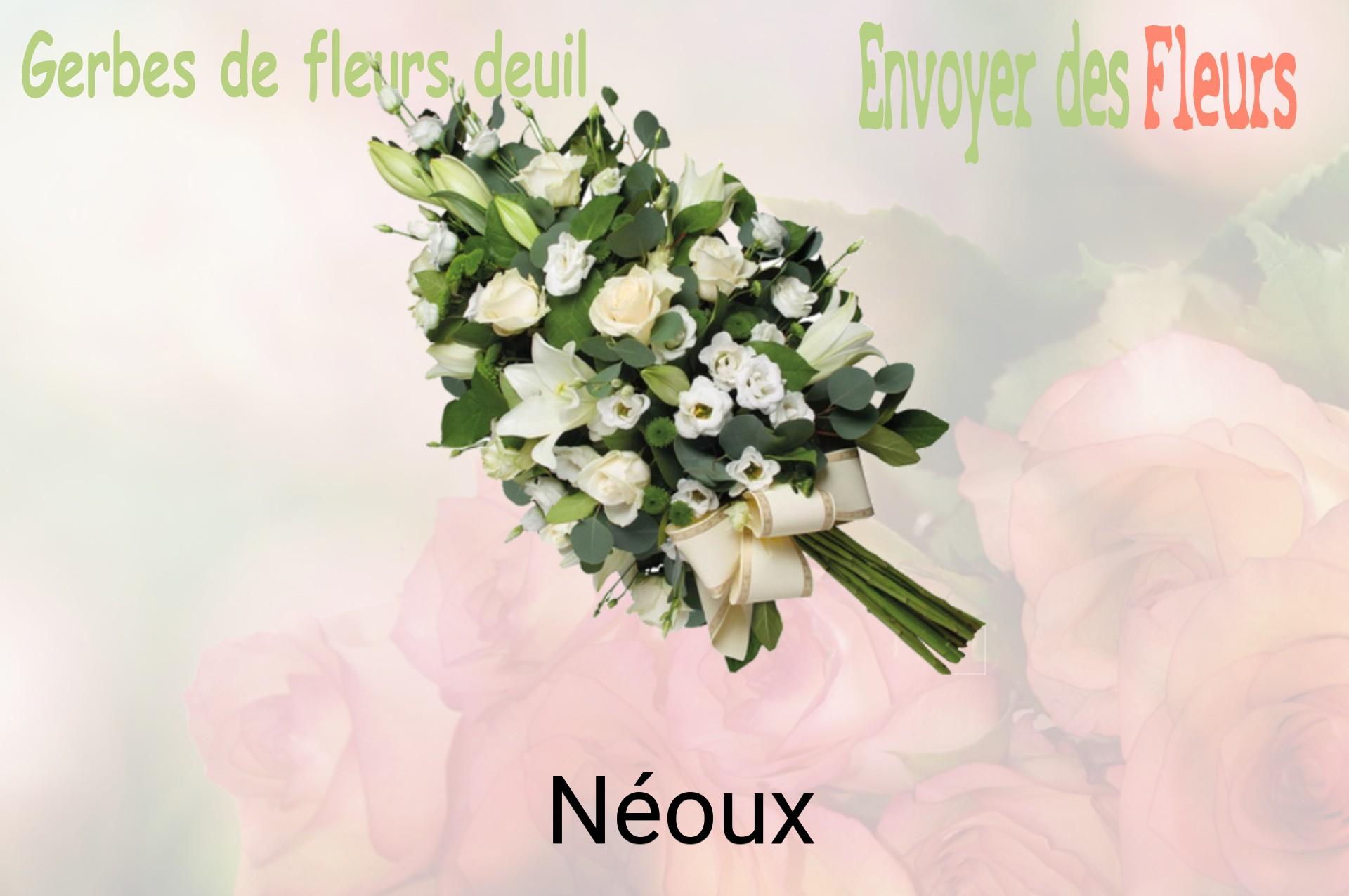 Gerbe de fleurs de deuil livrée à Néoux